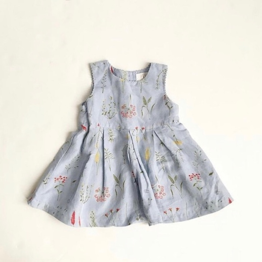 ViNtage Baby gap linen blend floral dress M(6-12m)